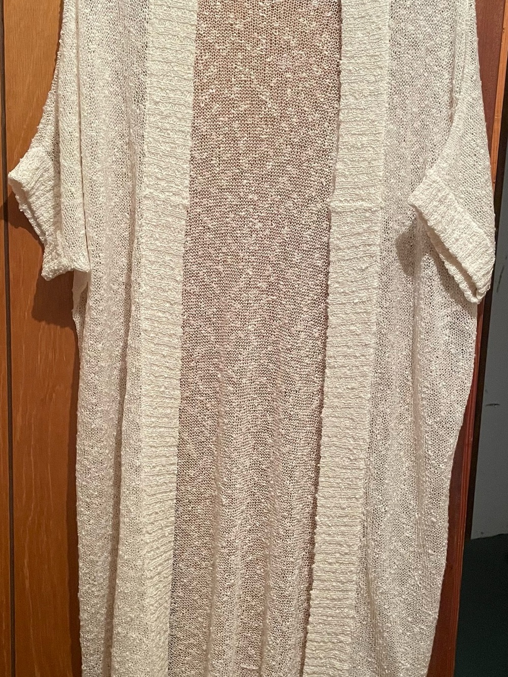Vero Moda Cream Open-Front Long Knit Cardigan